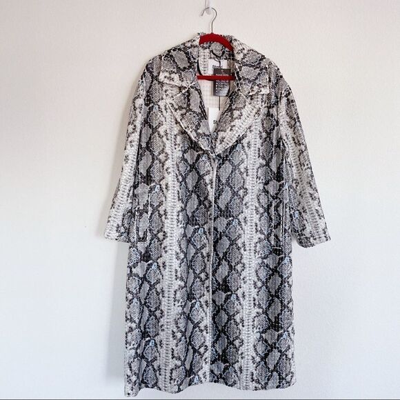 STAND STUDIO Tasia Faux fur Python Print Coat FR36 - Picture 6 of 13
